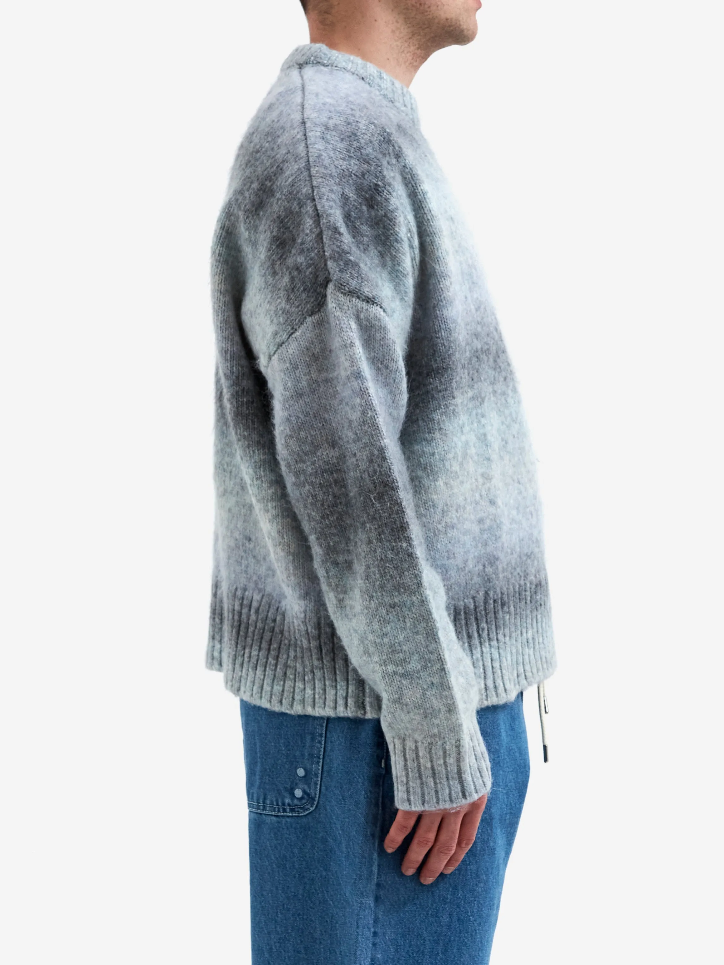 about:blank Ombre Brushed Crewneck Jumper - Grey/Blue