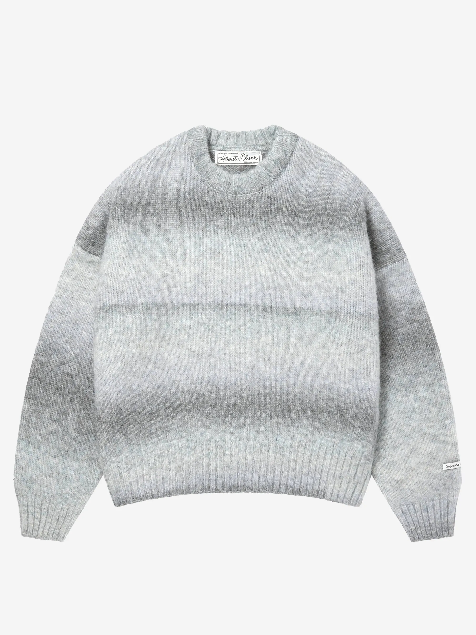 about:blank Ombre Brushed Crewneck Jumper - Grey/Blue