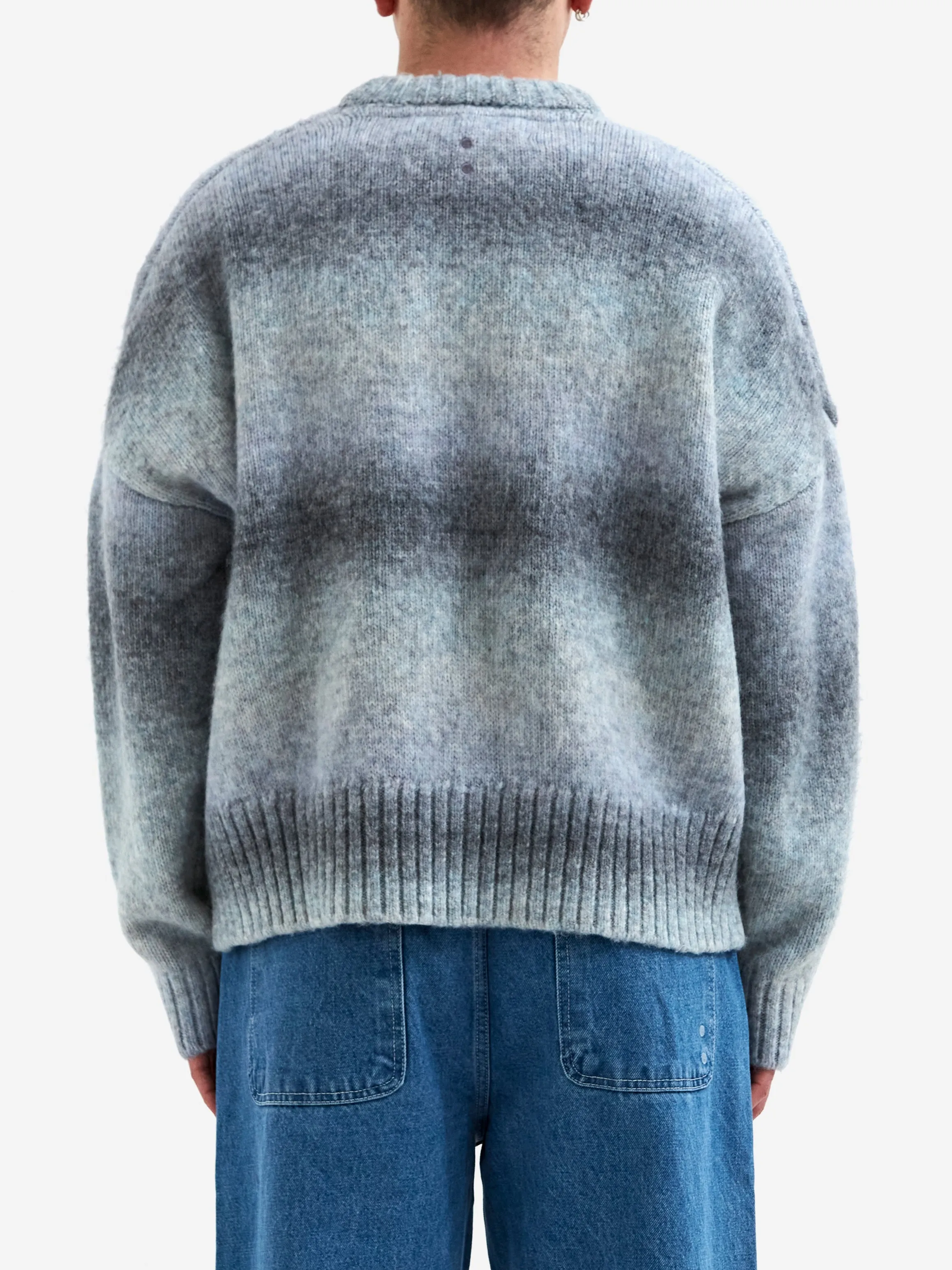 about:blank Ombre Brushed Crewneck Jumper - Grey/Blue