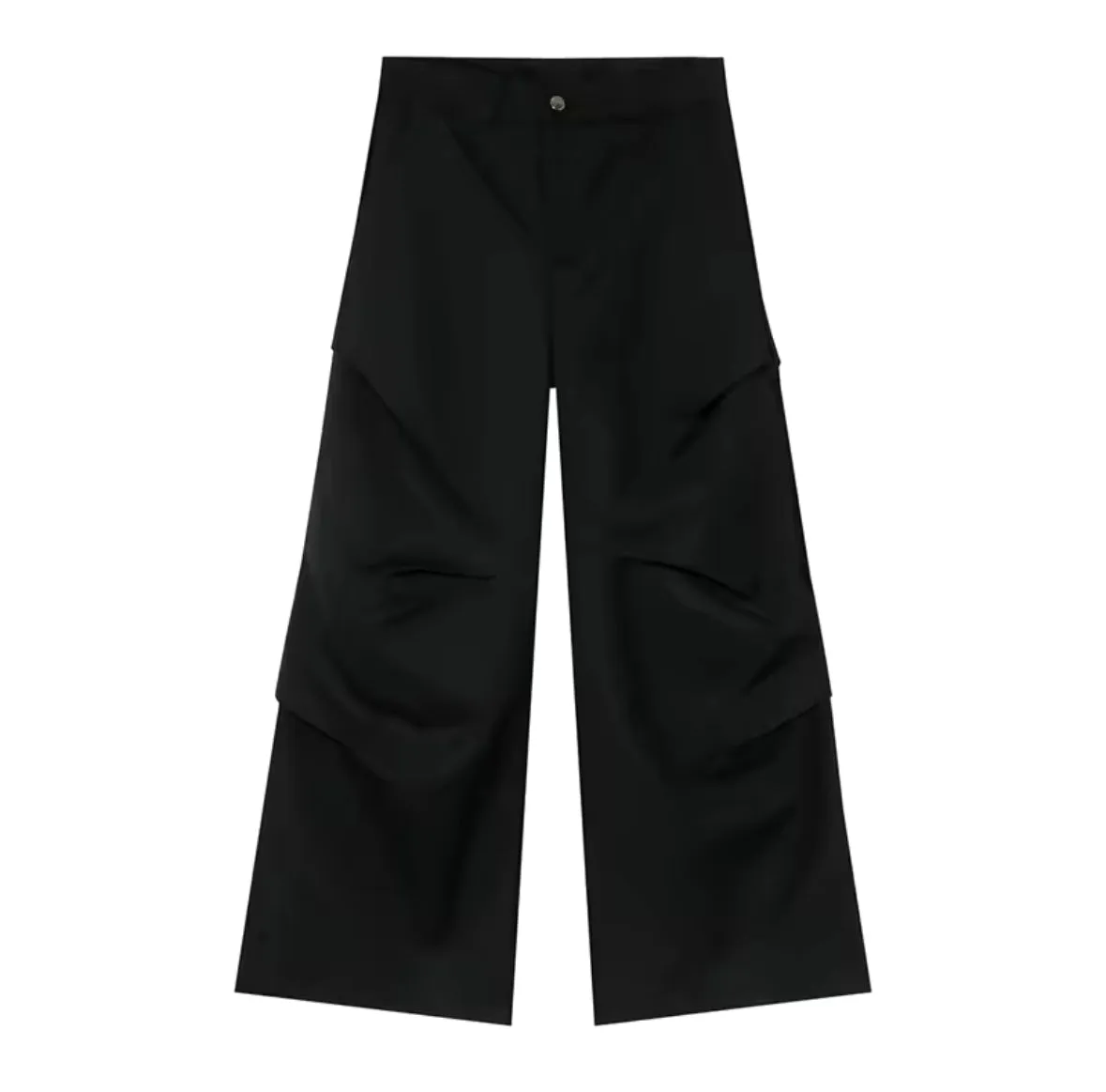 Black Pleated Baggy Trousers