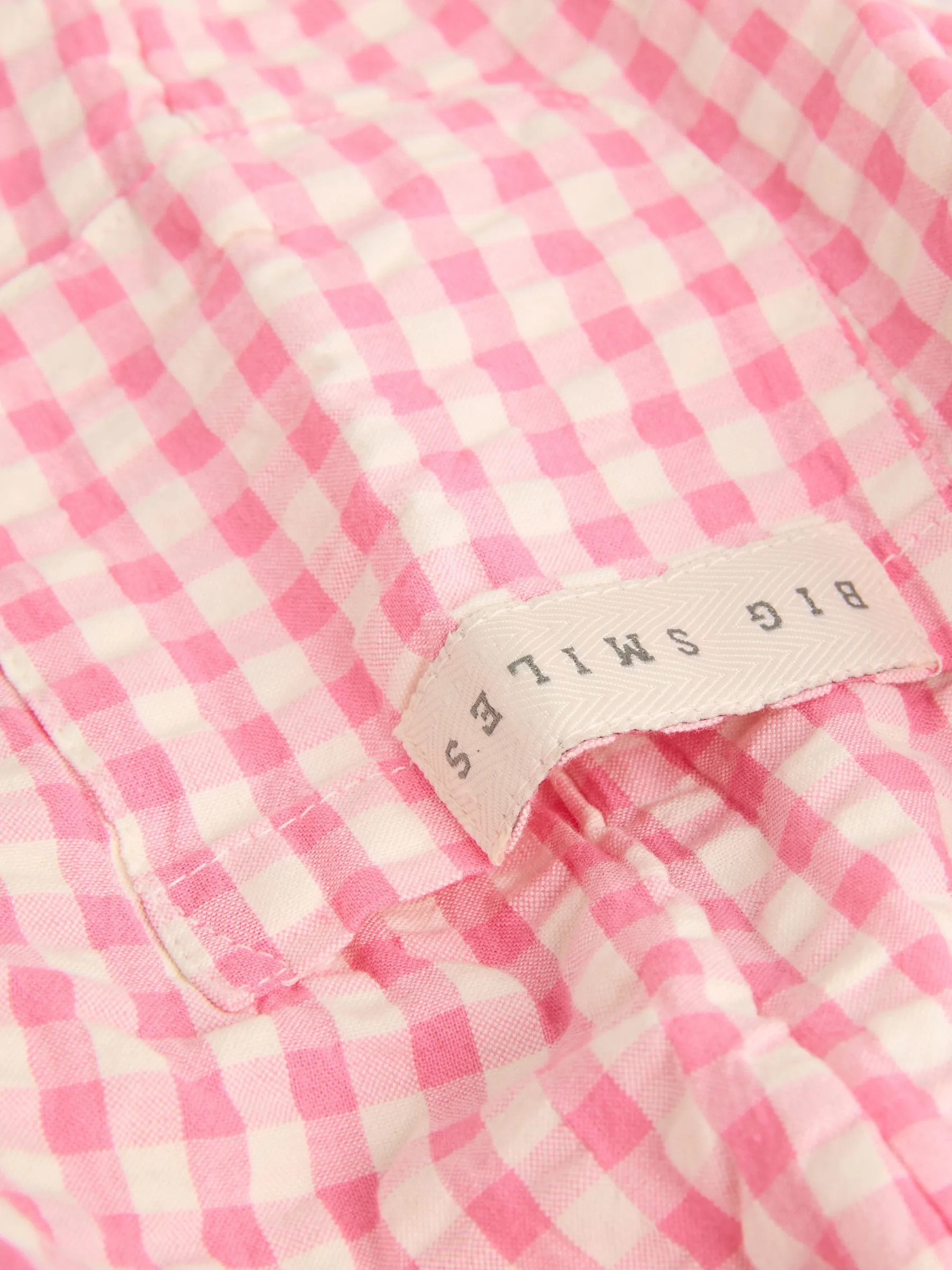 Green/Pink Gingham Baby Sweat Jumper and Woven Trousers Set