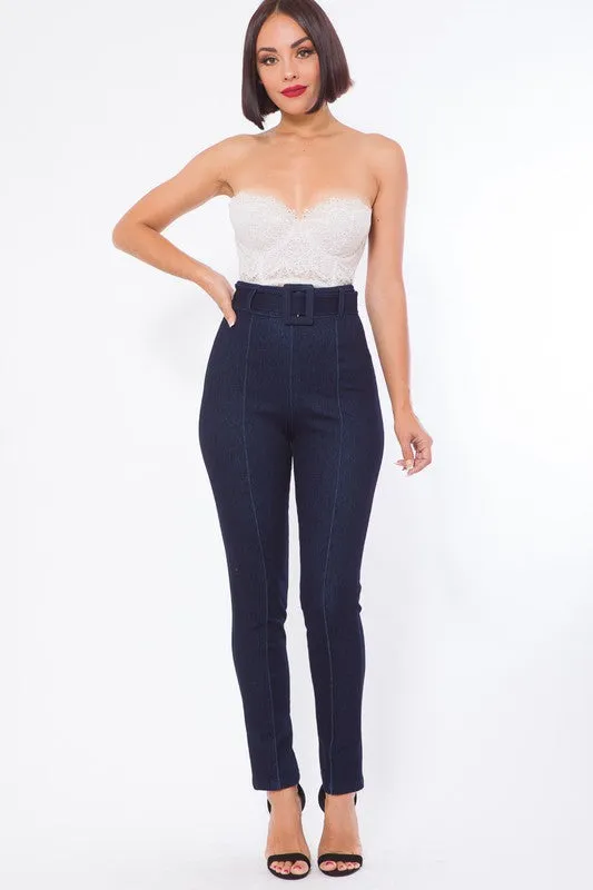 High Waist Denim Stretch Skinny