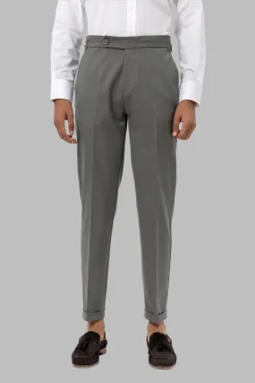 Men's Khaki High-Waist Regular Fit Pants - Wessi