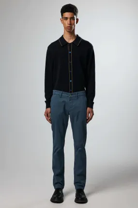 No Nationality Marco Slim Cotton Chino Sea Blue