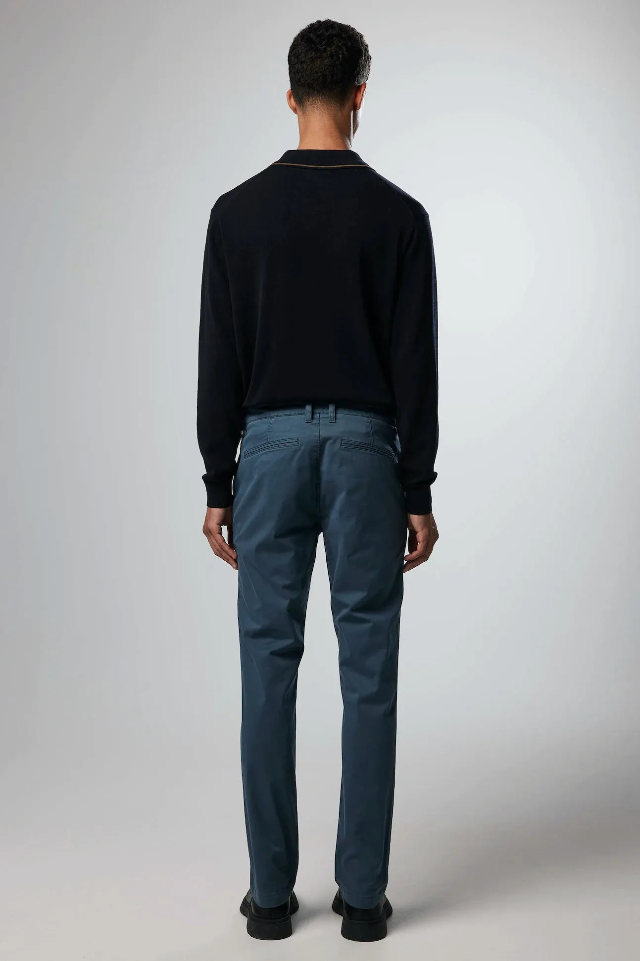 No Nationality Marco Slim Cotton Chino Sea Blue