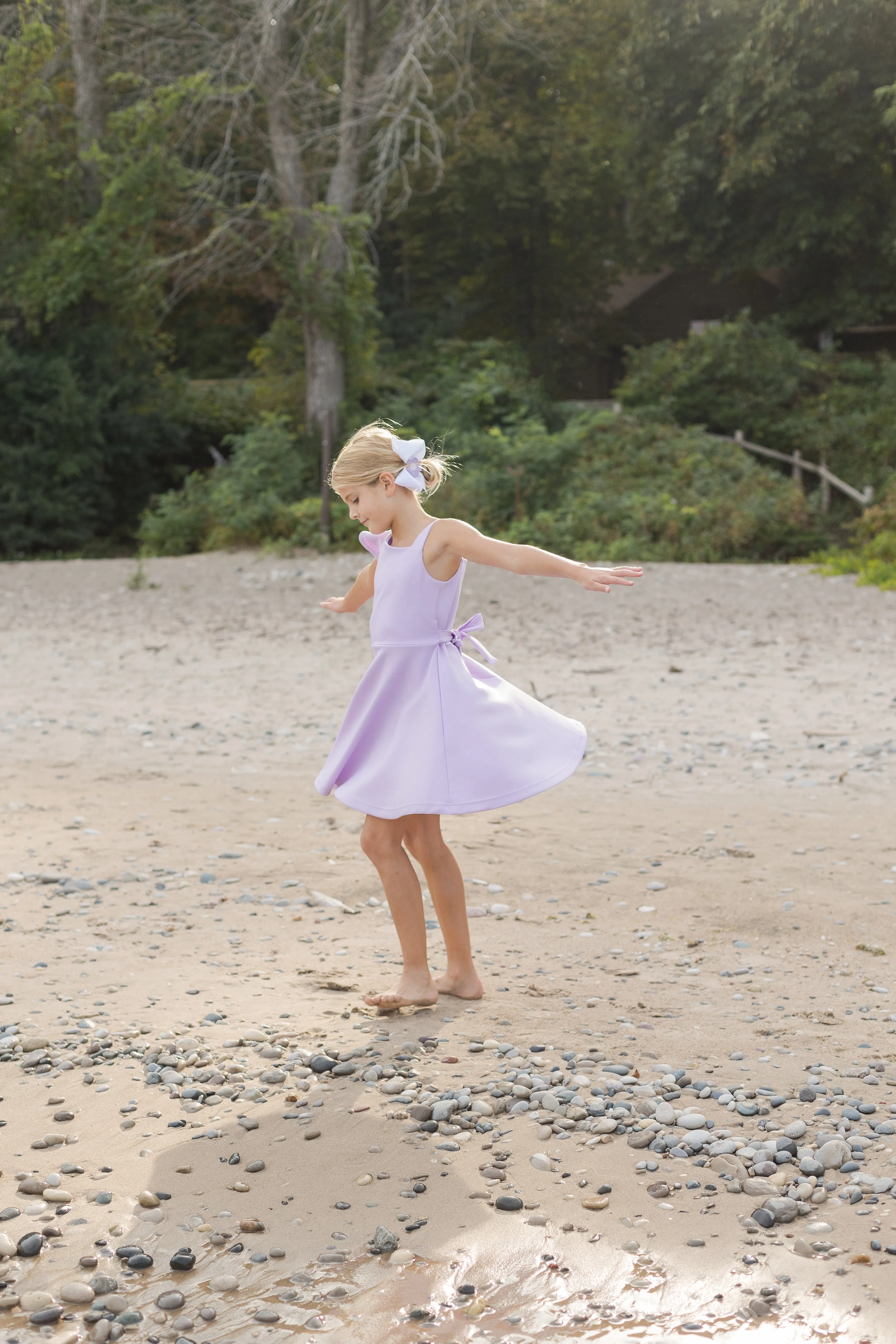 Scuba Knit Dress with Flutter Sleeve