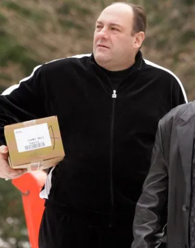 Tony Soprano Black Tracksuit Jacket Comfortable Velvet Zipper Tracksuit Top